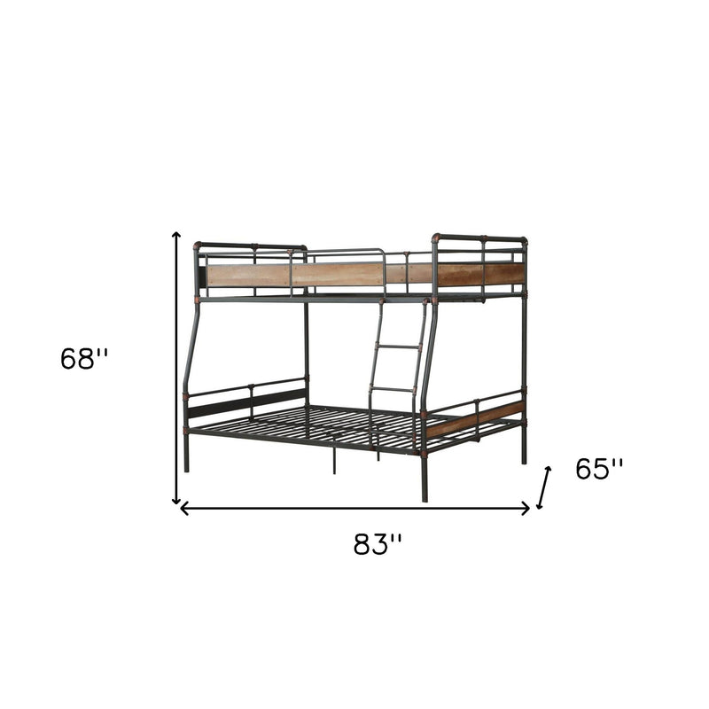 Dark Brown Full Industrial Metal Bunk Bed - Bed & Bath