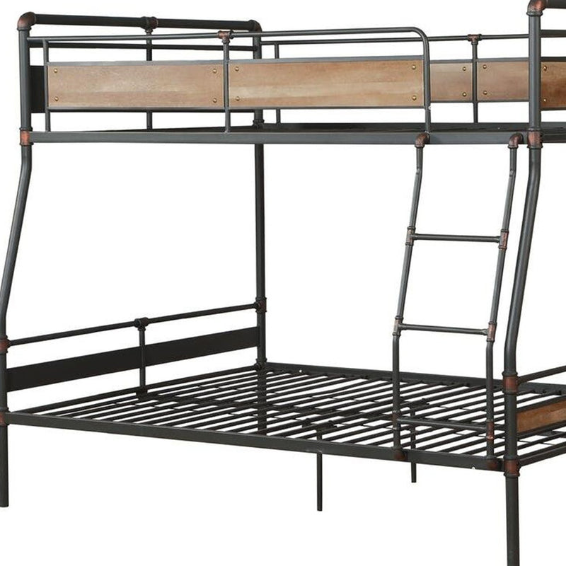 Dark Brown Full Industrial Metal Bunk Bed - Bed & Bath