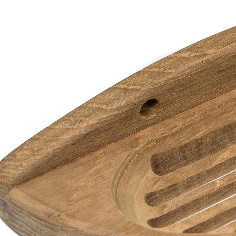 Traditional Solid Teak Wall Mount Oval Soap Dish - Bed & Bath