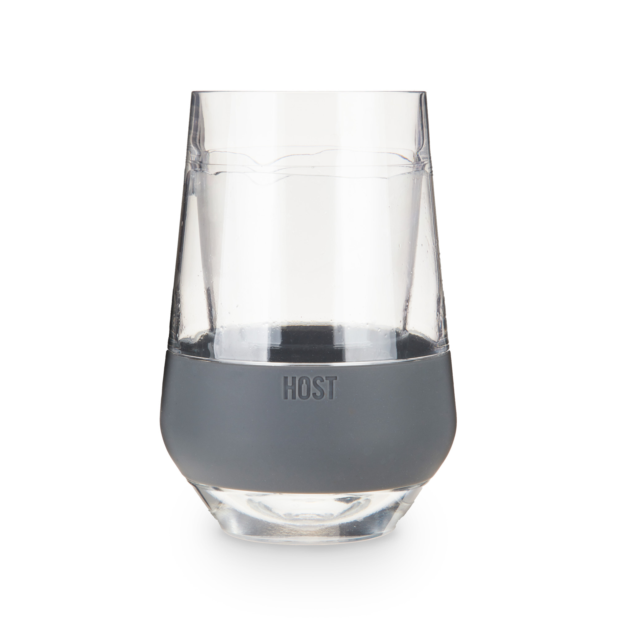 Wine FREEZE XL cooling cup with clear cup and dark gray base, HOST logo