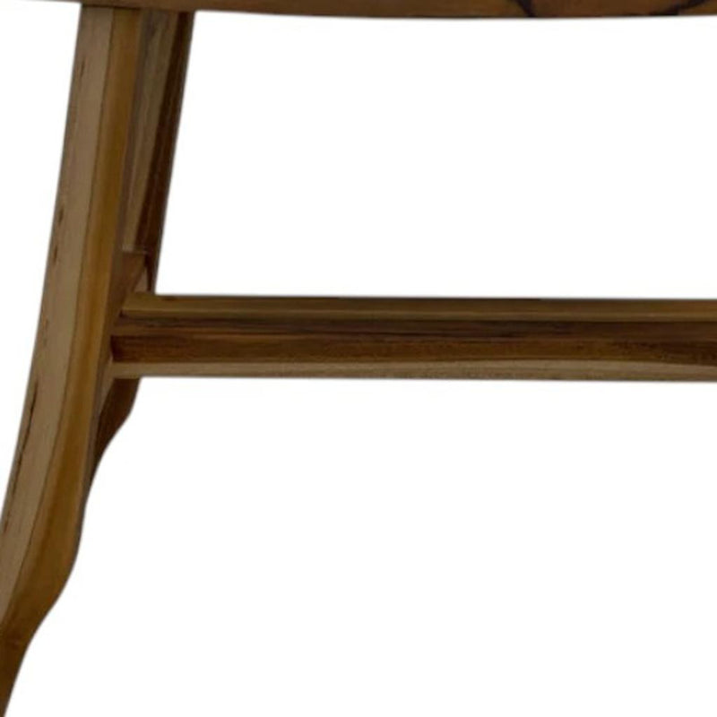 24" Brown Teak Rectangular Shower Bench - Bed & Bath