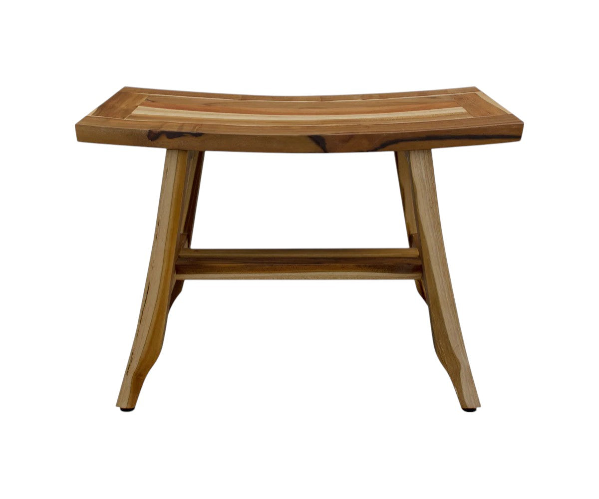 24" Brown Teak Rectangular Shower Bench Homeroots Bed & Bath