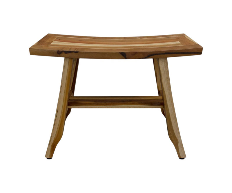24" Brown Teak Rectangular Shower Bench - Bed & Bath