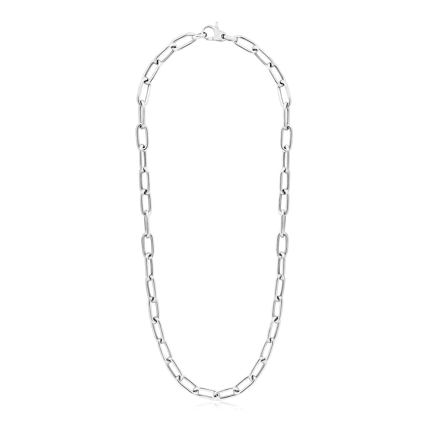 Sterling Silver Wide Paperclip Chain Necklace - 18" - Apparel & Accessories