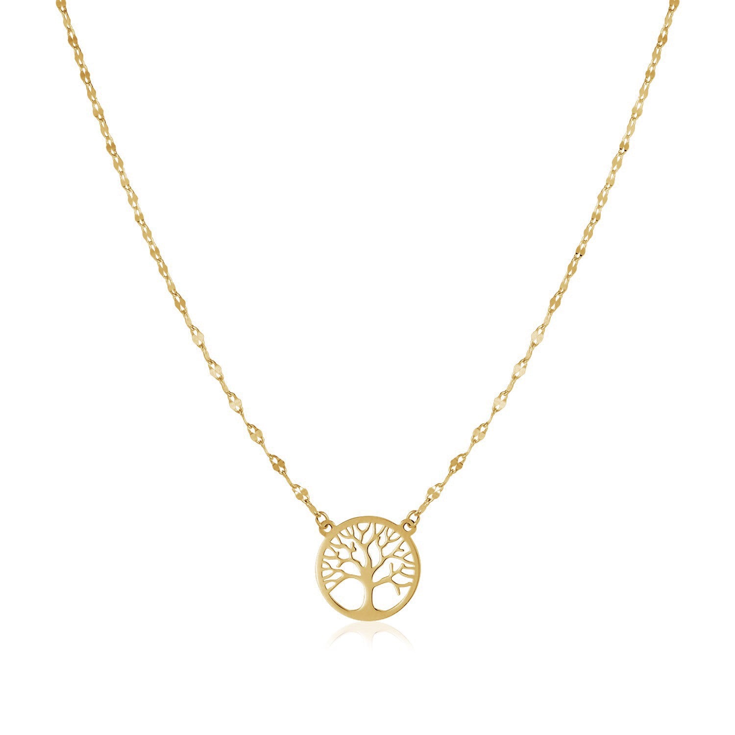 14K Yellow Gold Tree of Life Necklace - 18" - Apparel & Accessories