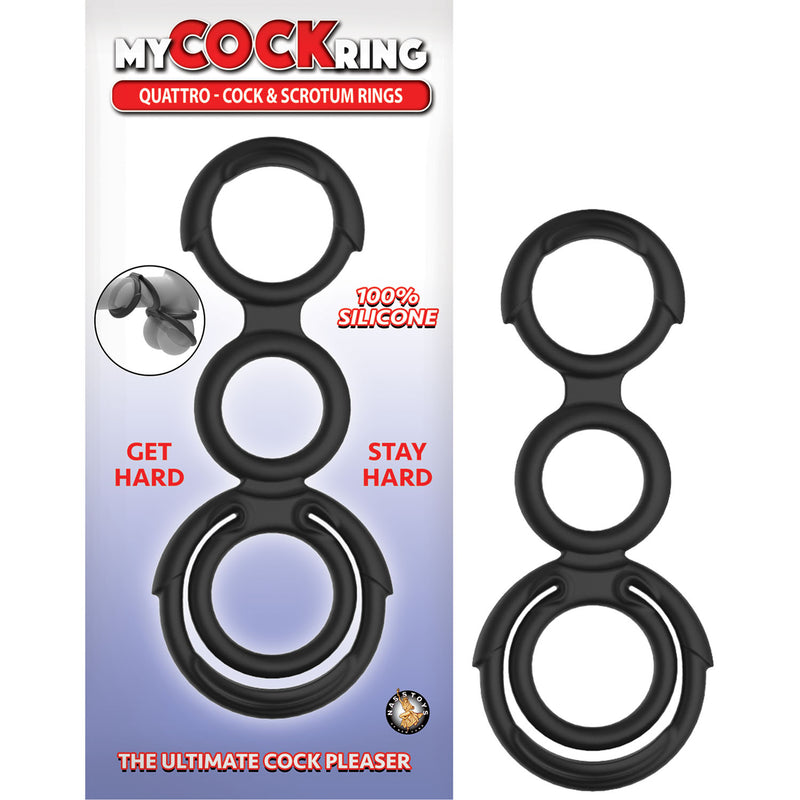 My Cockring Quattro-cock & Scrotum Rings Black Default Title