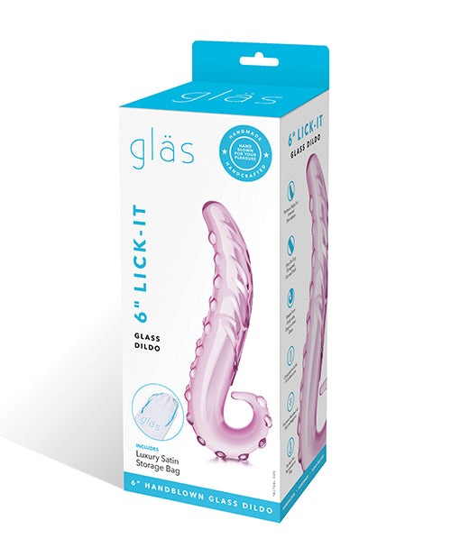 Glas 6" Lick-it Glass Dildo - Pink - GreatEagleInc