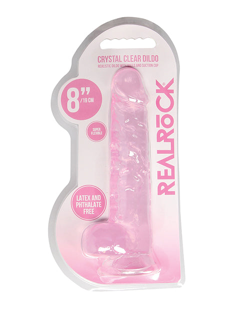 Shots Realrock Realistic Crystal Clear Dildo W/balls - Clear - GreatEagleInc