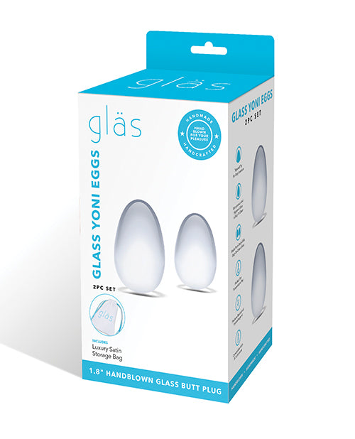 Glas 2 Pc Glass Yoni Eggs Set - Clear Default Title