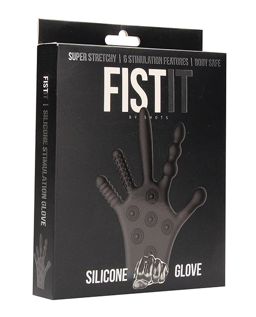 Shots Fistit Silicone Stimulation Glove - Black - GreatEagleInc