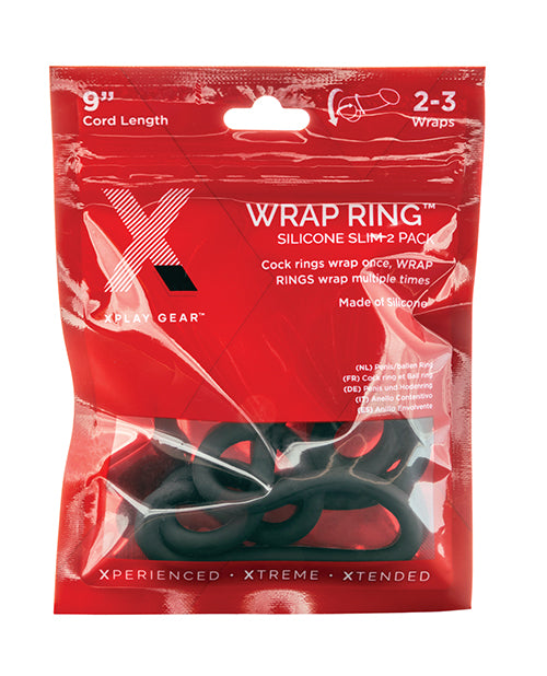 Xplay Gear Silicone 9" Slim Wrap Ring - Black Pack Of 2
