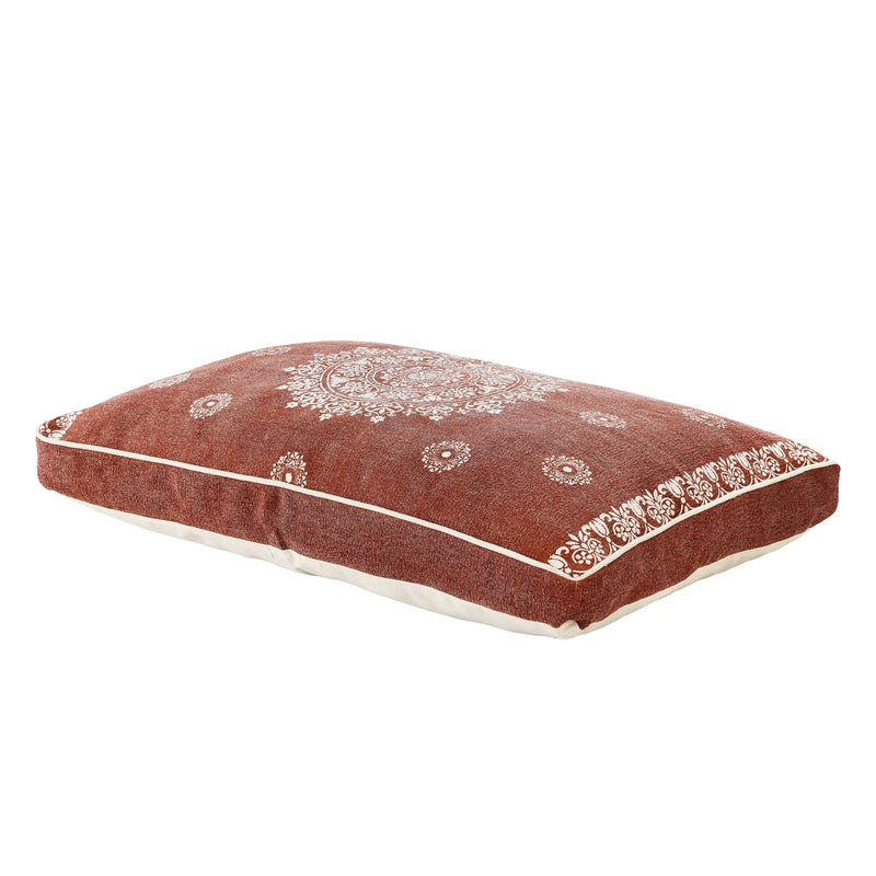 24" X 36" Stonewashed Red Medallion Pillow Style Pet Bed With Removable Cover - Bed & Bath