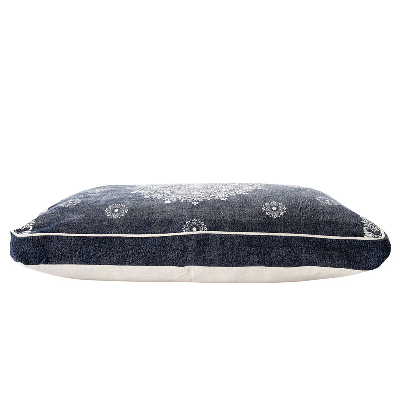 24" X 36" Stonewashed Blue Medallion Pillow Style Pet Bed With Removable Cover - Bed & Bath