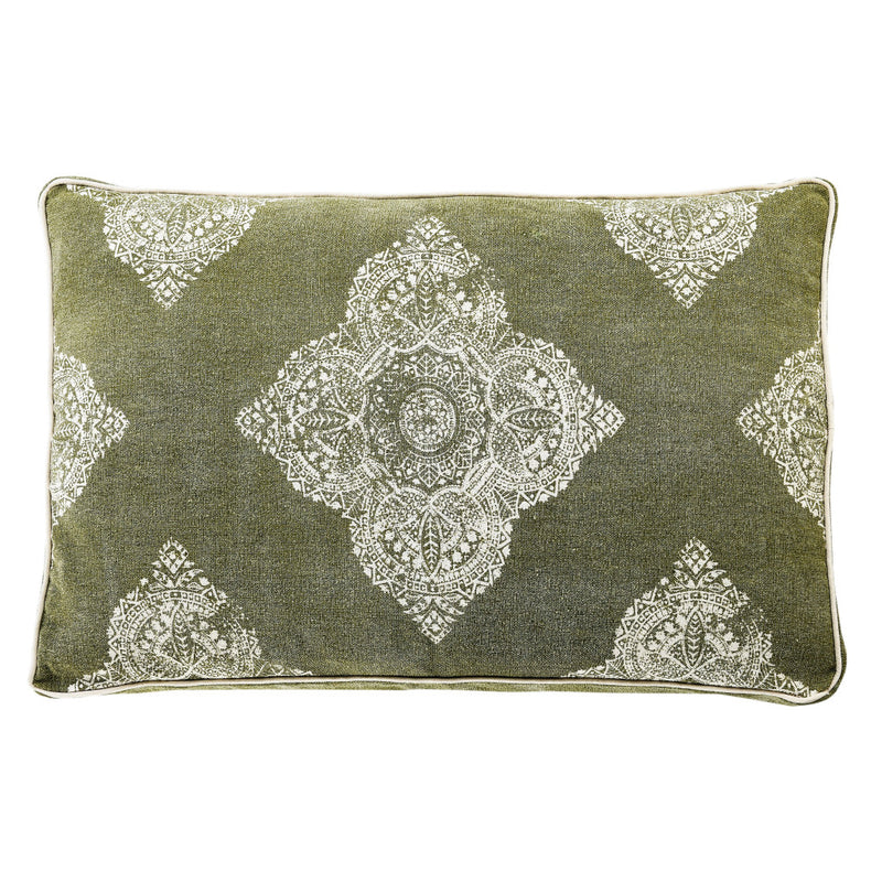 24" X 36" Stonewashed Sage Medallion Pillow Style Pet Bed With Removable Cover - Bed & Bath