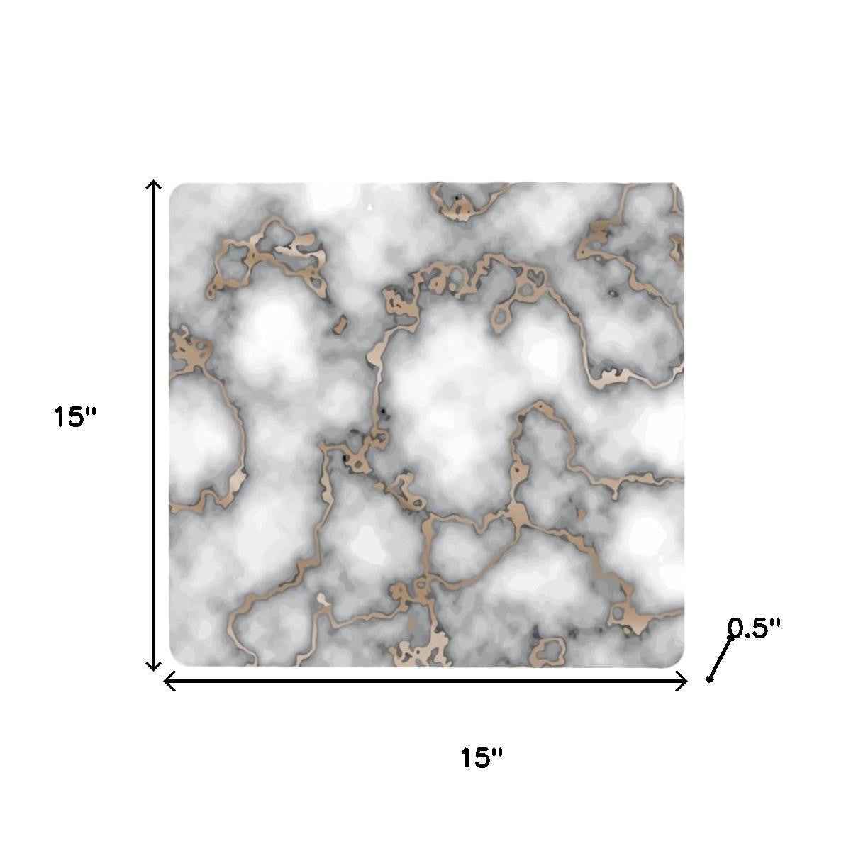 15" X 15" Gray And Gold Abstract Agglomerated cork Square Placemats