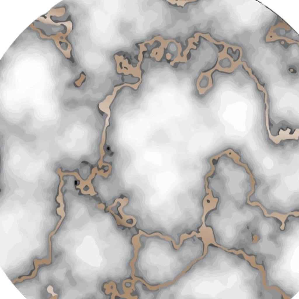 15" Set of Two Gold And Gray Abstract Round Placemats