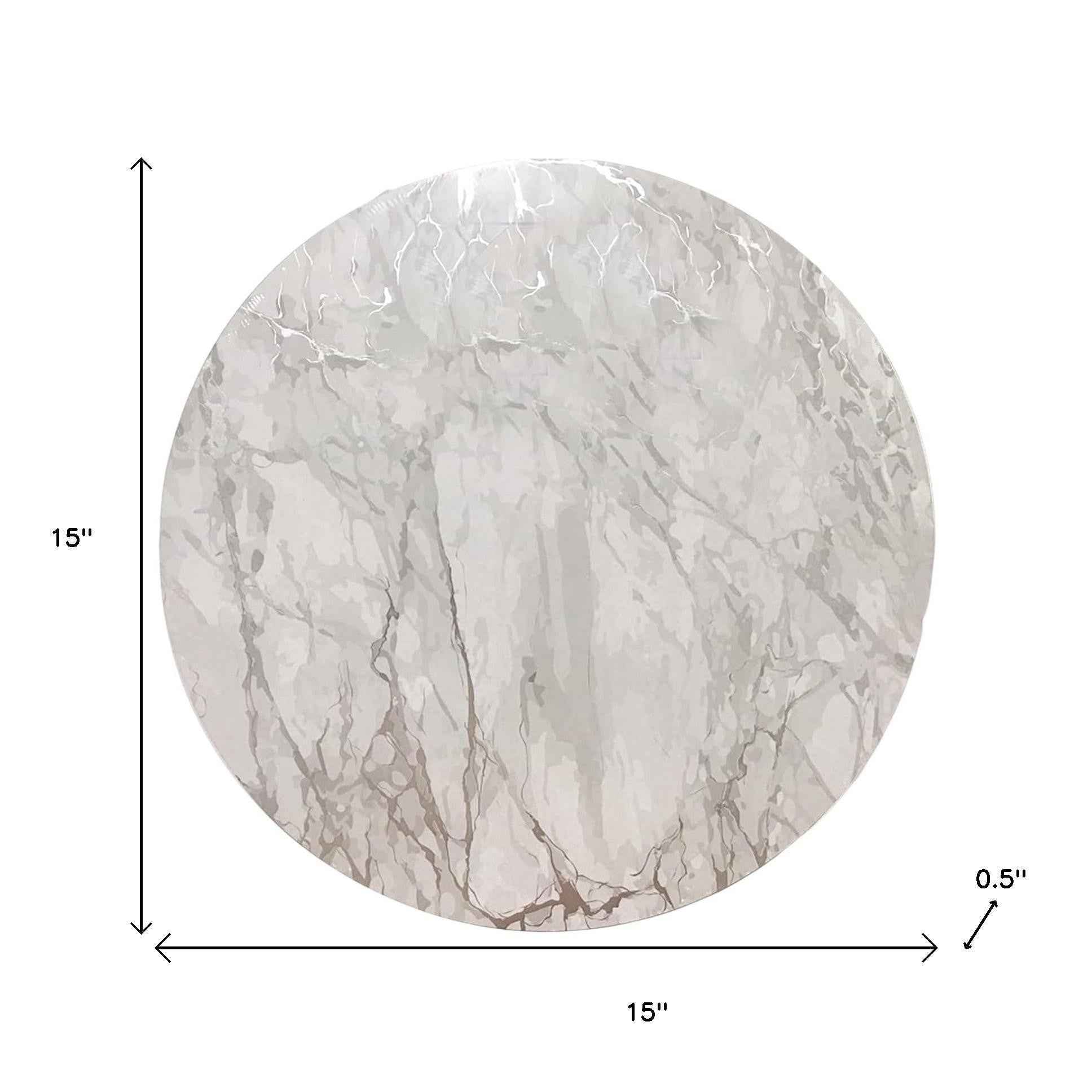 15" X 15" Silver And Gray Abstract Round Placemats