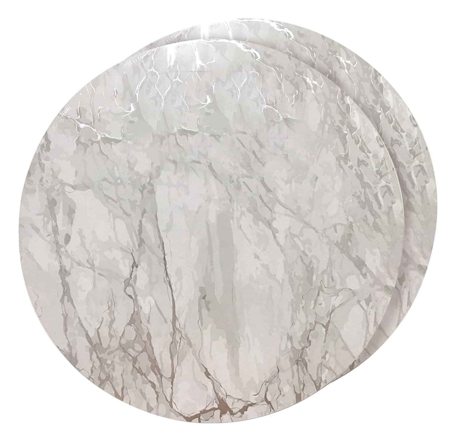 15" X 15" Silver And Gray Abstract Round Placemats