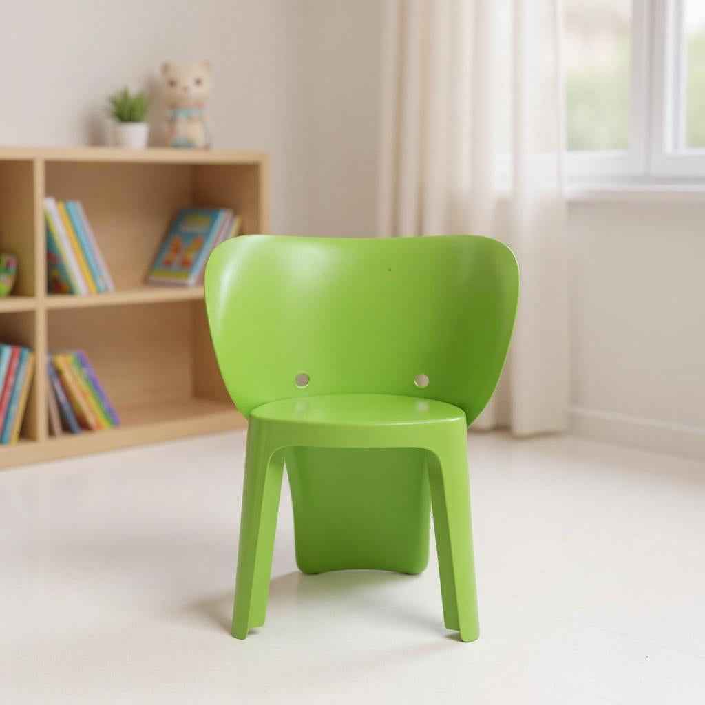 Set Of Four Green Heavy Duty Plastic Juvenile Chairs