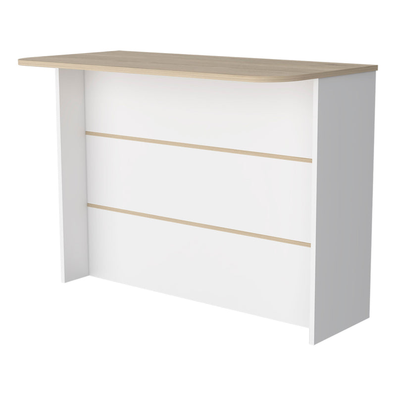 White and Natural 47" Kitchen Island With Storage - Kitchen & Dining