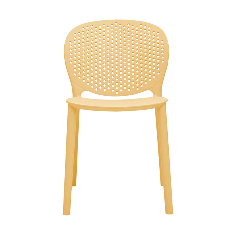 Set Of Four Yellow Heavy Duty Plastic Juvenile Chairs