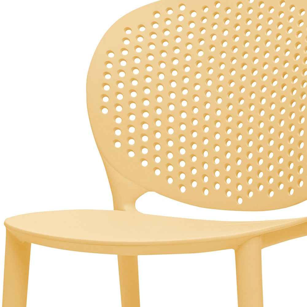 Set Of Four Yellow Heavy Duty Plastic Juvenile Chairs