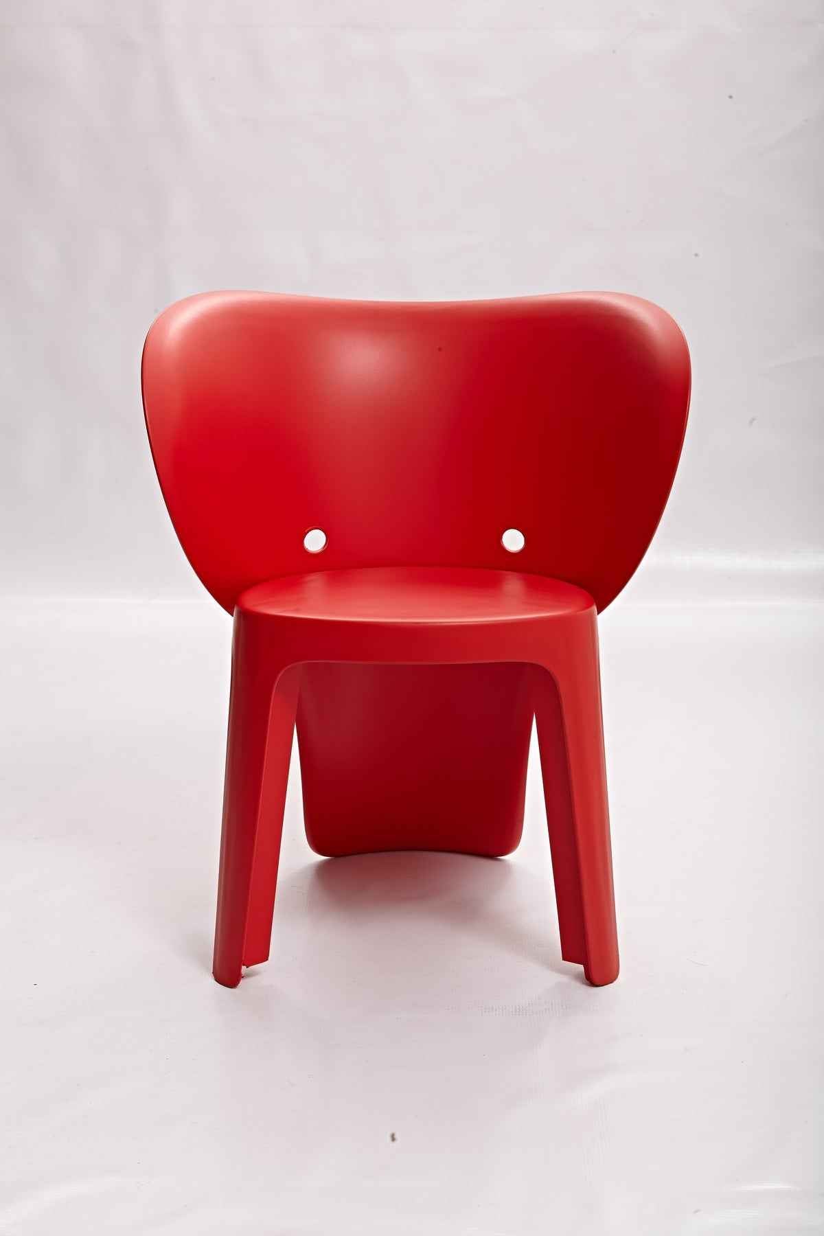 Set Of Four Red Heavy Duty Plastic Juvenile Chairs