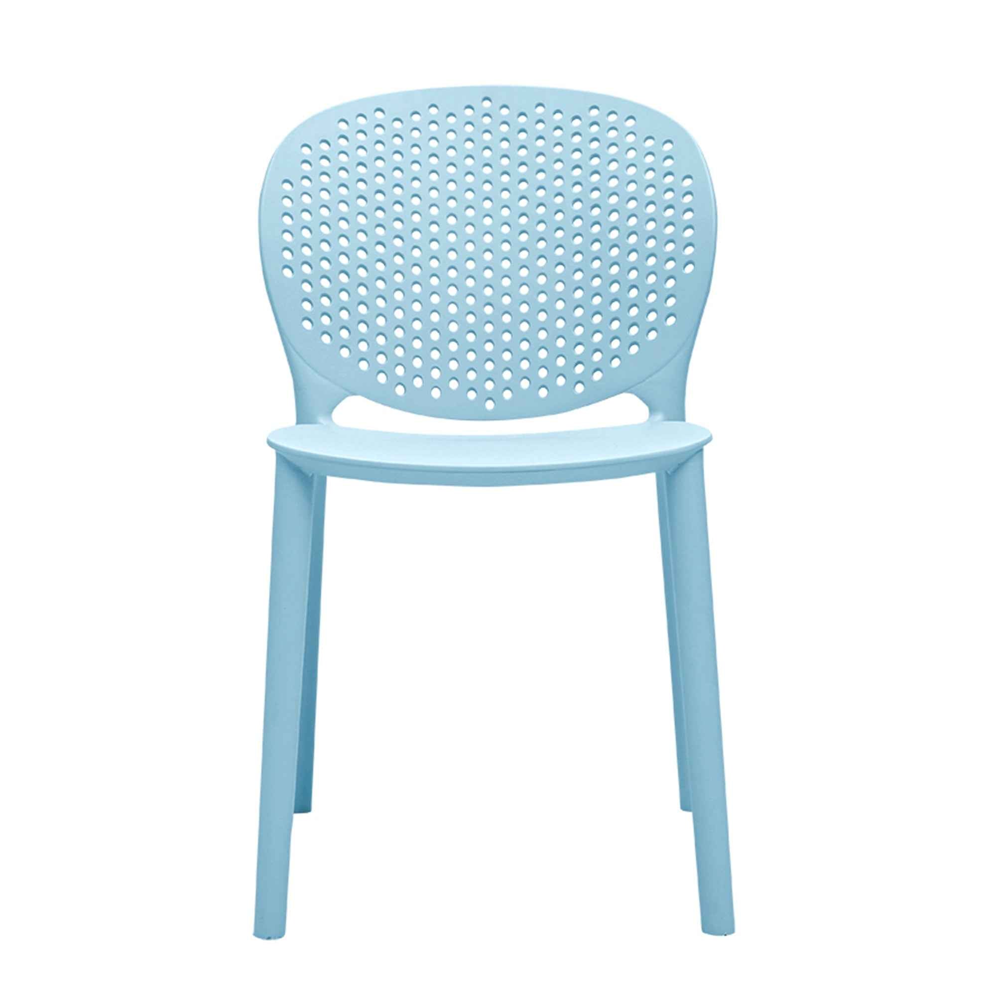 Set Of Four Aqua Blue Heavy Duty Plastic Juvenile Chairs