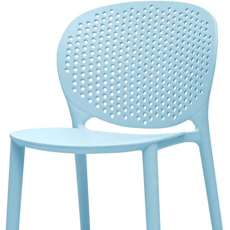 Set Of Four Aqua Blue Heavy Duty Plastic Juvenile Chairs