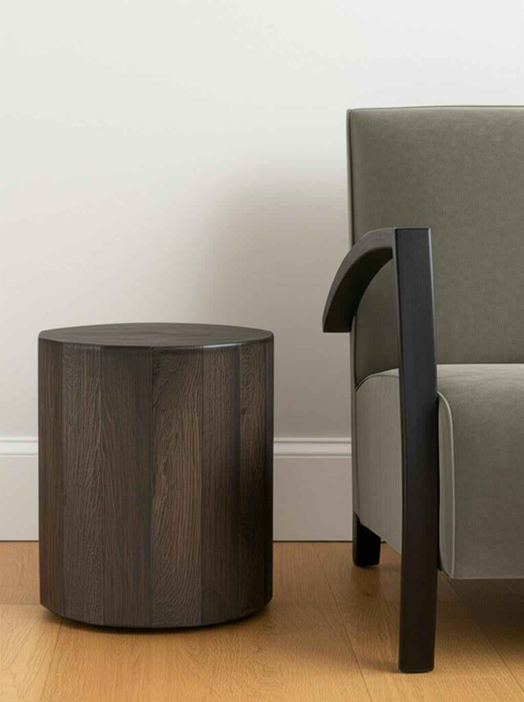 18" Wood Brown Solid Wood Round End Table