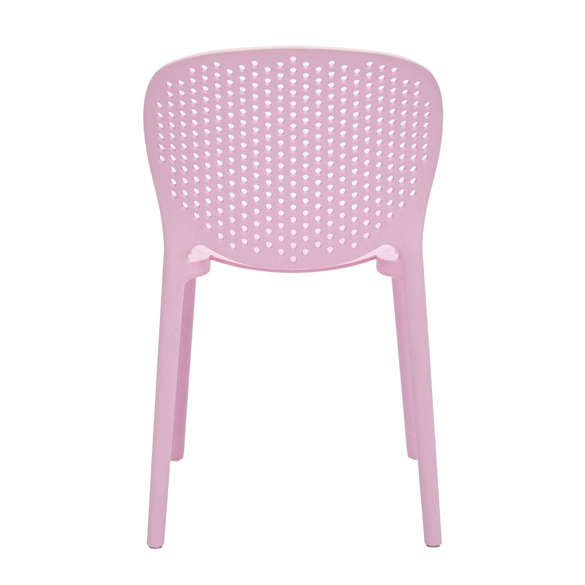 Set Of Four Pink Heavy Duty Plastic Juvenile Chairs