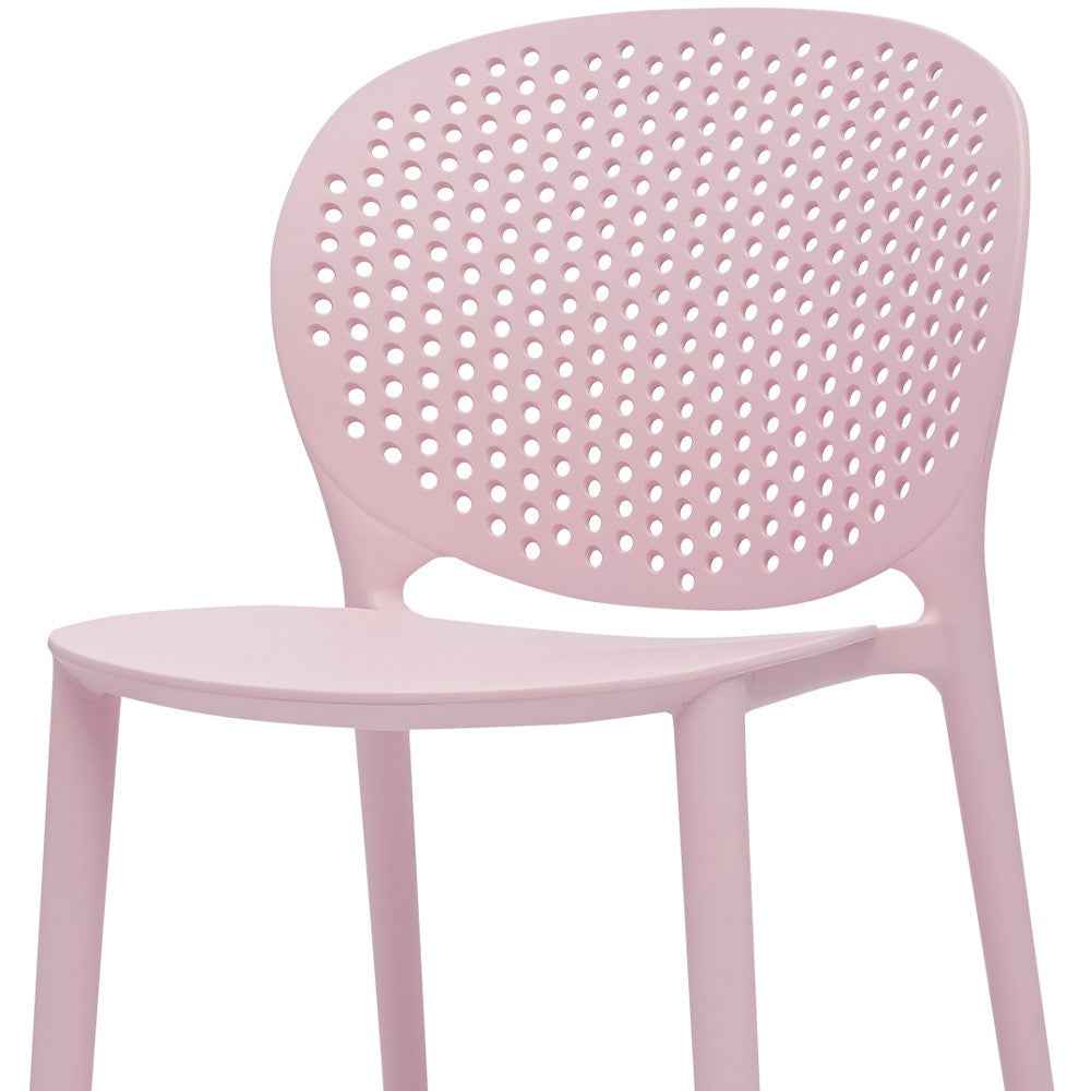 Set Of Four Pink Heavy Duty Plastic Juvenile Chairs