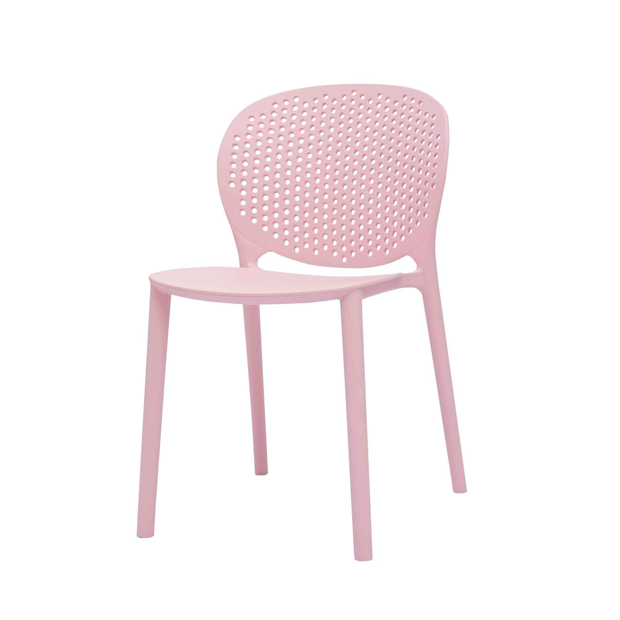 Set Of Four Pink Heavy Duty Plastic Juvenile Chairs