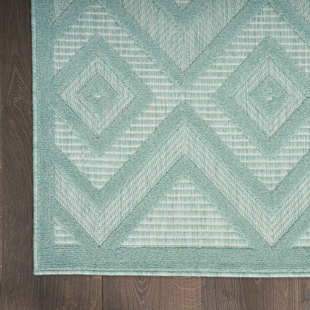 8' X 10' Aqua Indoor Outdoor Area Rug