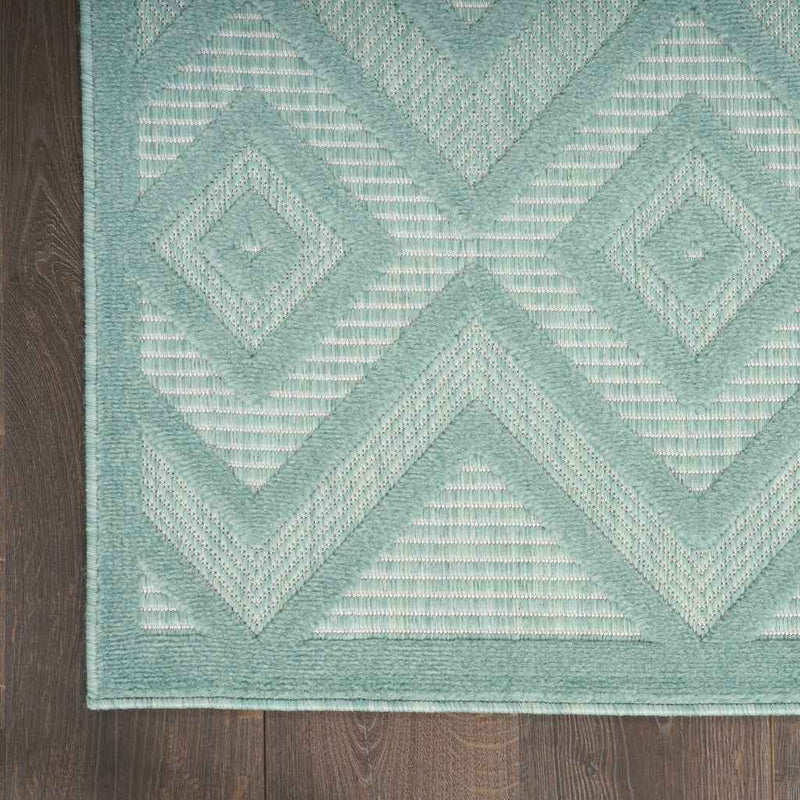 8' X 10' Aqua Indoor Outdoor Area Rug