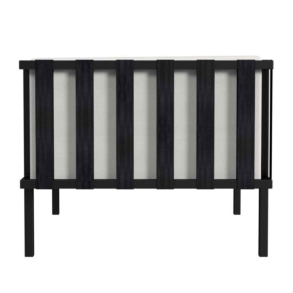 77" Black Iron and Cushions Patio Sofa