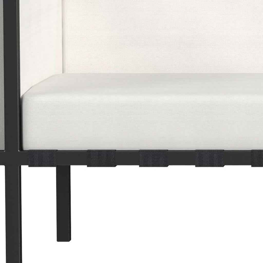 77" Black Iron and Cushions Patio Sofa