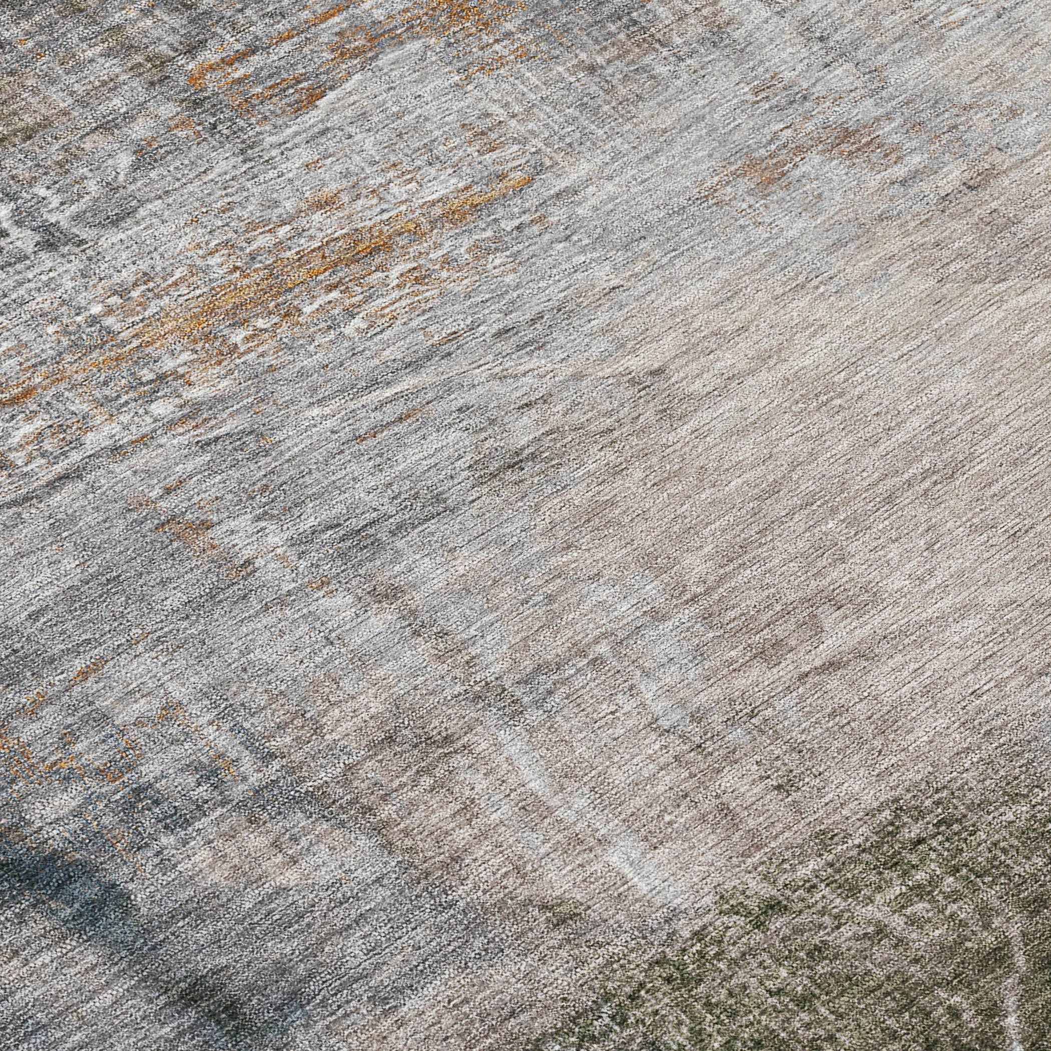 5' X 8' Beige And Gray Abstract Washable Indoor Outdoor Area Rug