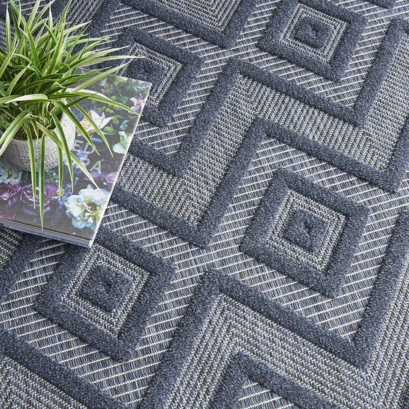 8' X 10' Navy Blue Indoor Outdoor Area Rug