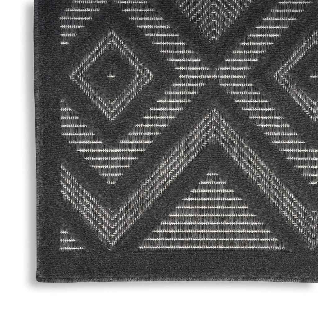 8' X 10' Black Indoor Outdoor Area Rug