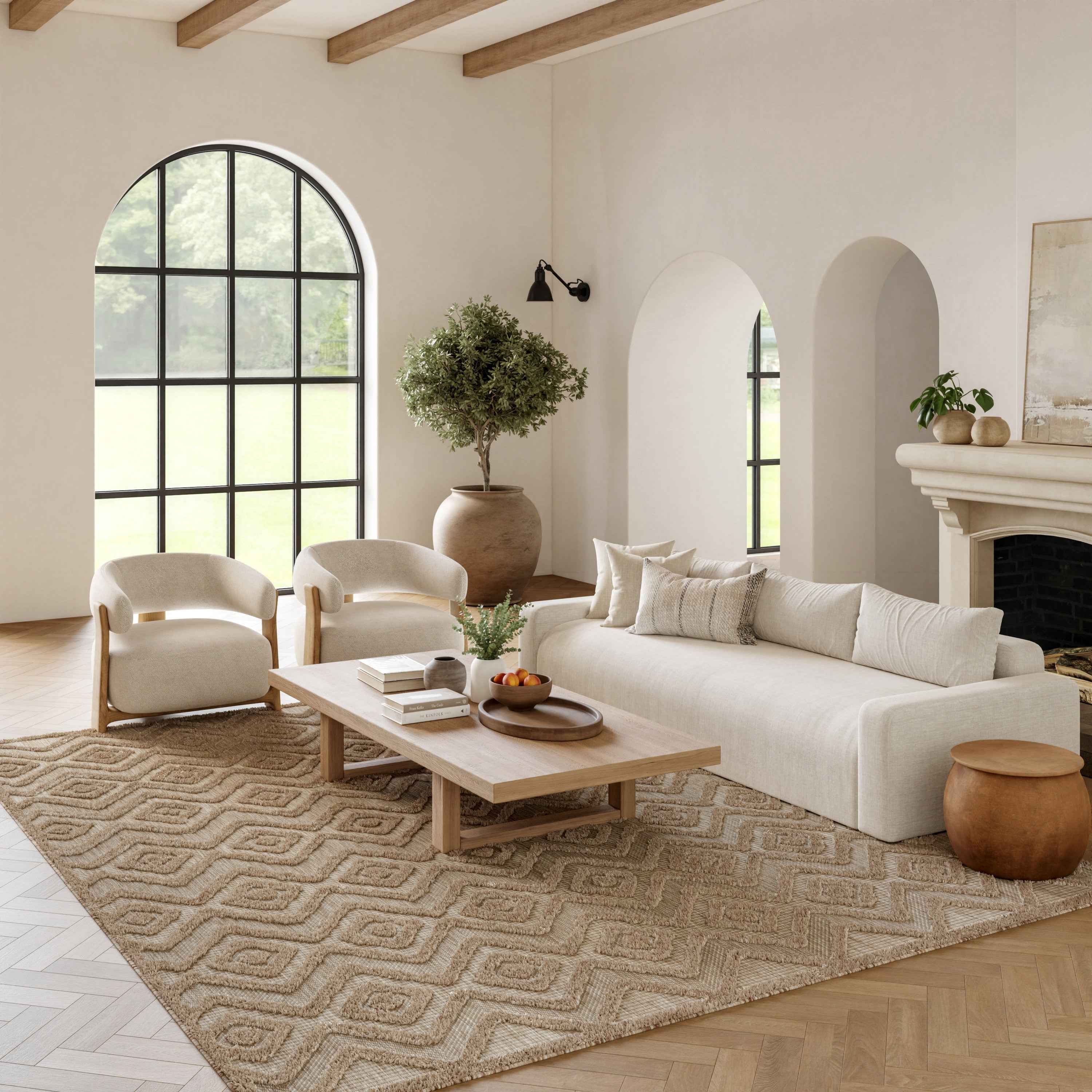 8' X 10' Beige Indoor Outdoor Area Rug