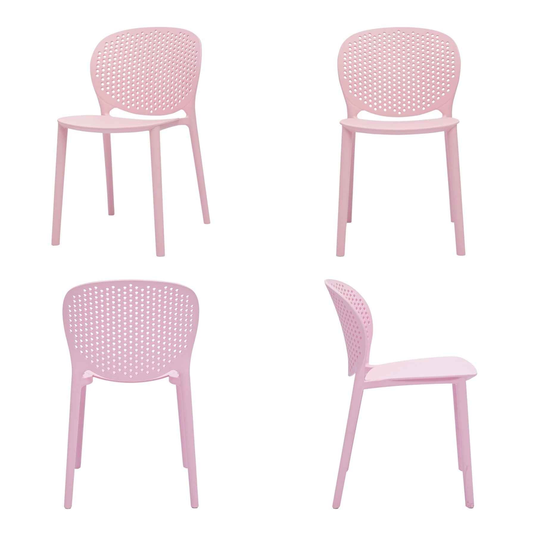 Set Of Four Pink Heavy Duty Plastic Juvenile Chairs