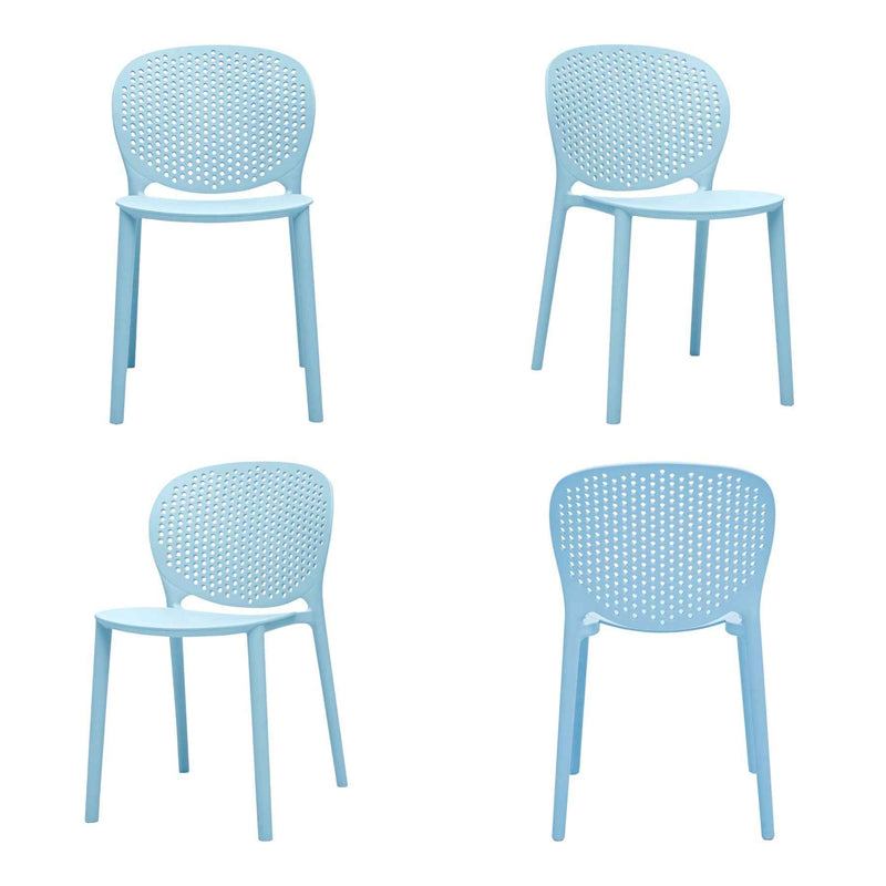 Set Of Four Aqua Blue Heavy Duty Plastic Juvenile Chairs