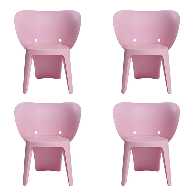 Set Of Four Pink Heavy Duty Plastic Juvenile Chairs