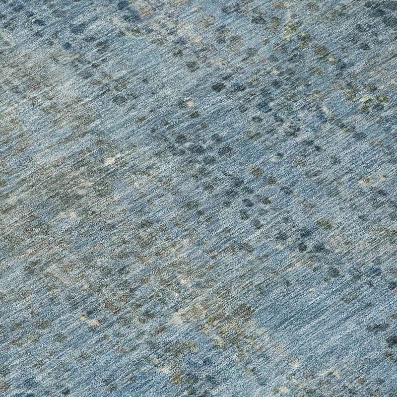 8' X 10' Blue And Ivory Abstract Washable Indoor Outdoor Area Rug