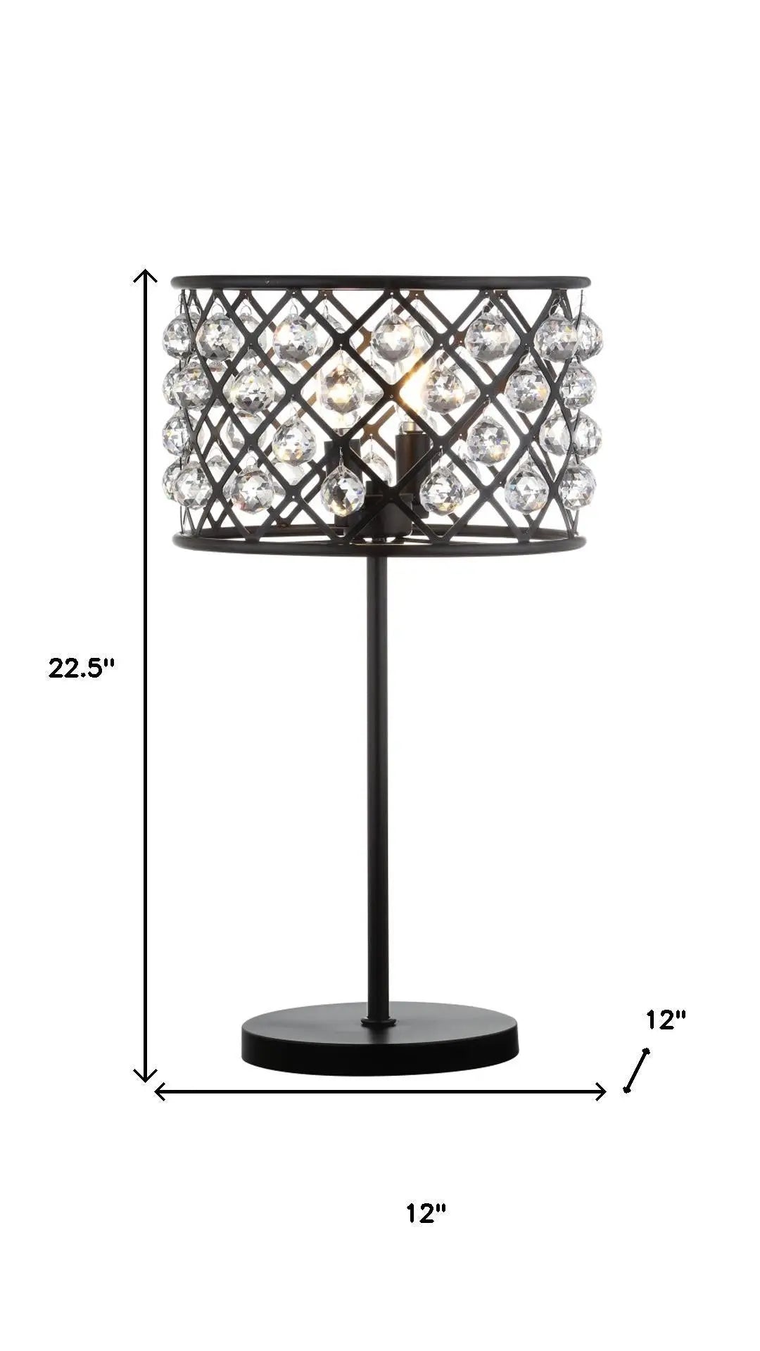 23" Antiqued Bronze Geometric Table Lamp With Drum Shade Homeroots Lighting