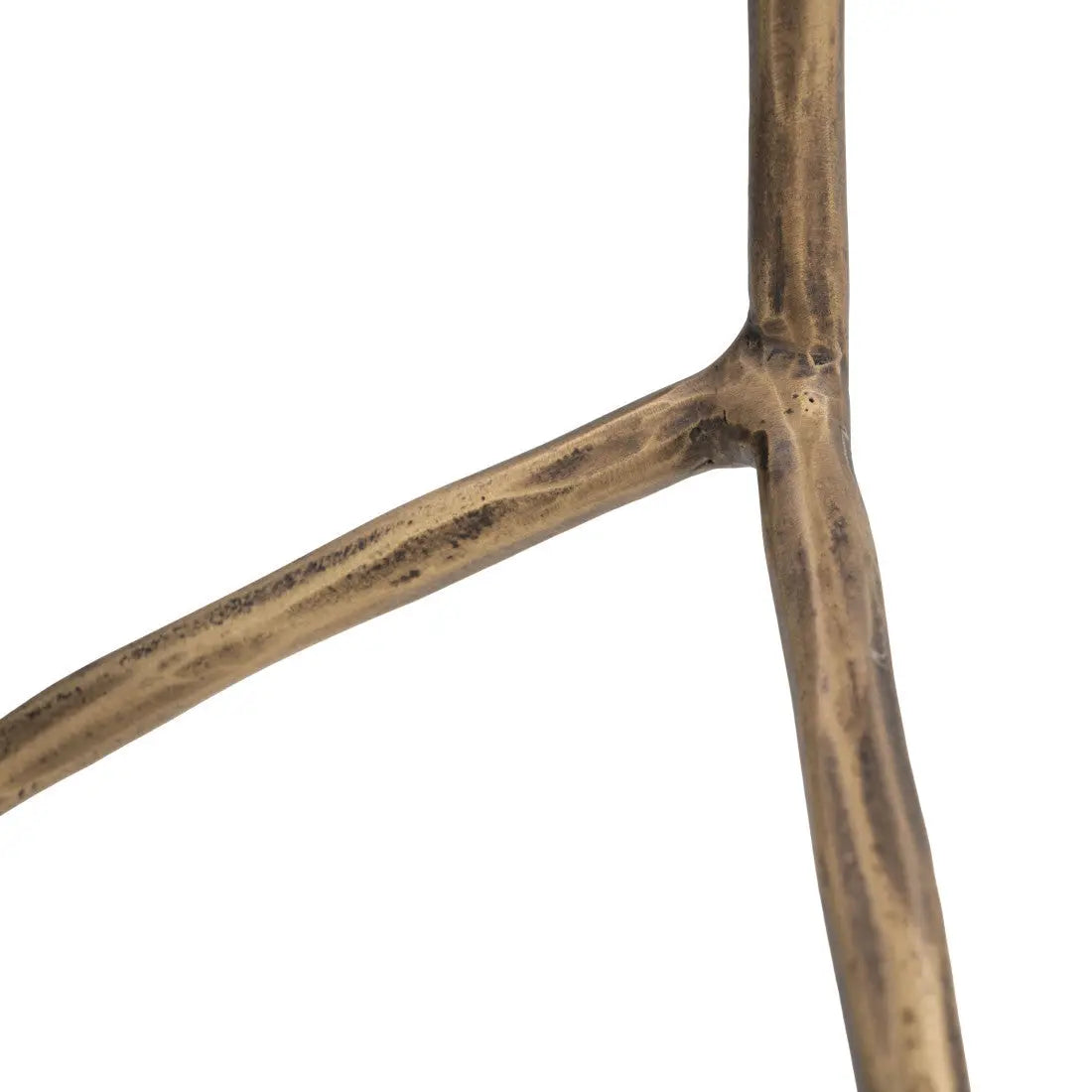 23" Black Brown White and Gold Terrazzo and Iron Free Form Pedestal End Table Homeroots Living Room