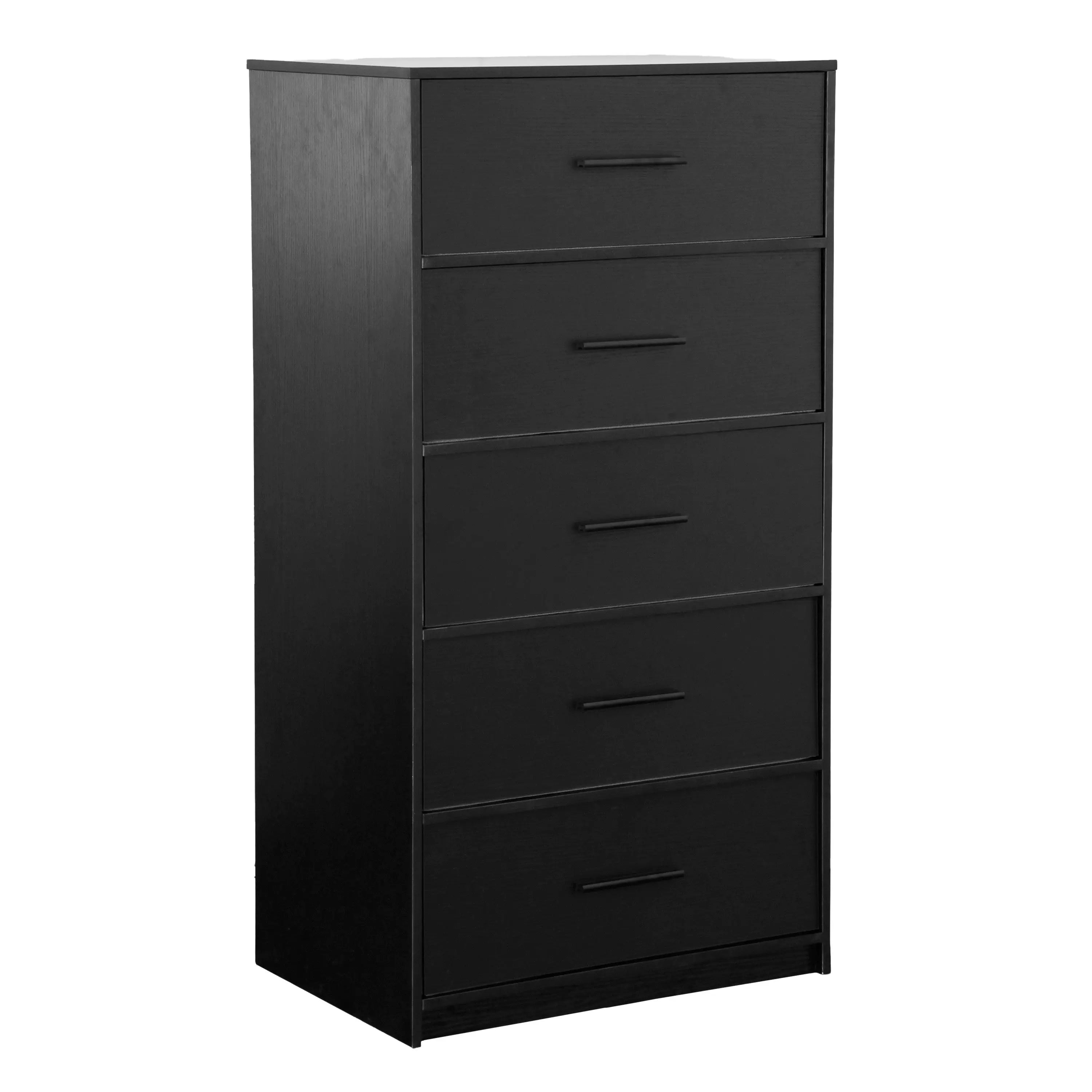 23" Black Fabric Wood and Steel Five Drawer Lingerie Chest Dresser Homeroots Bed & Bath