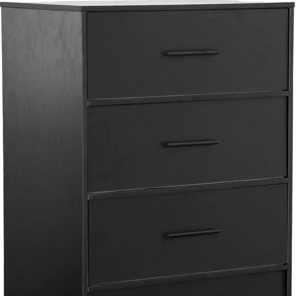 23" Black Fabric Wood and Steel Five Drawer Lingerie Chest Dresser Homeroots Bed & Bath
