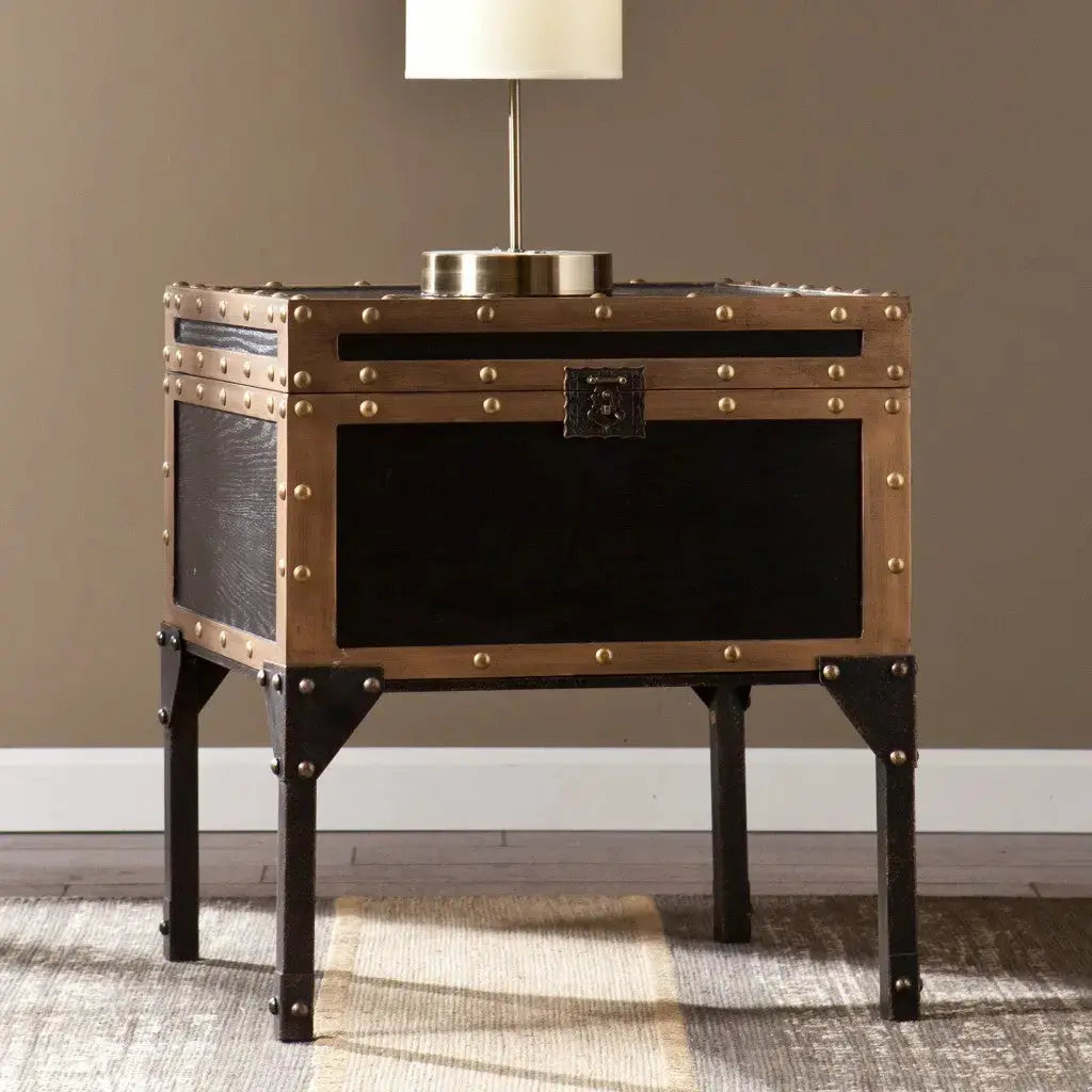 23" Black Manufactured Wood And Iron Square End Table Homeroots Living Room
